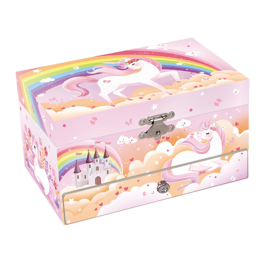 Jewel Box Medium Size Rainbow Unicorn With Draw