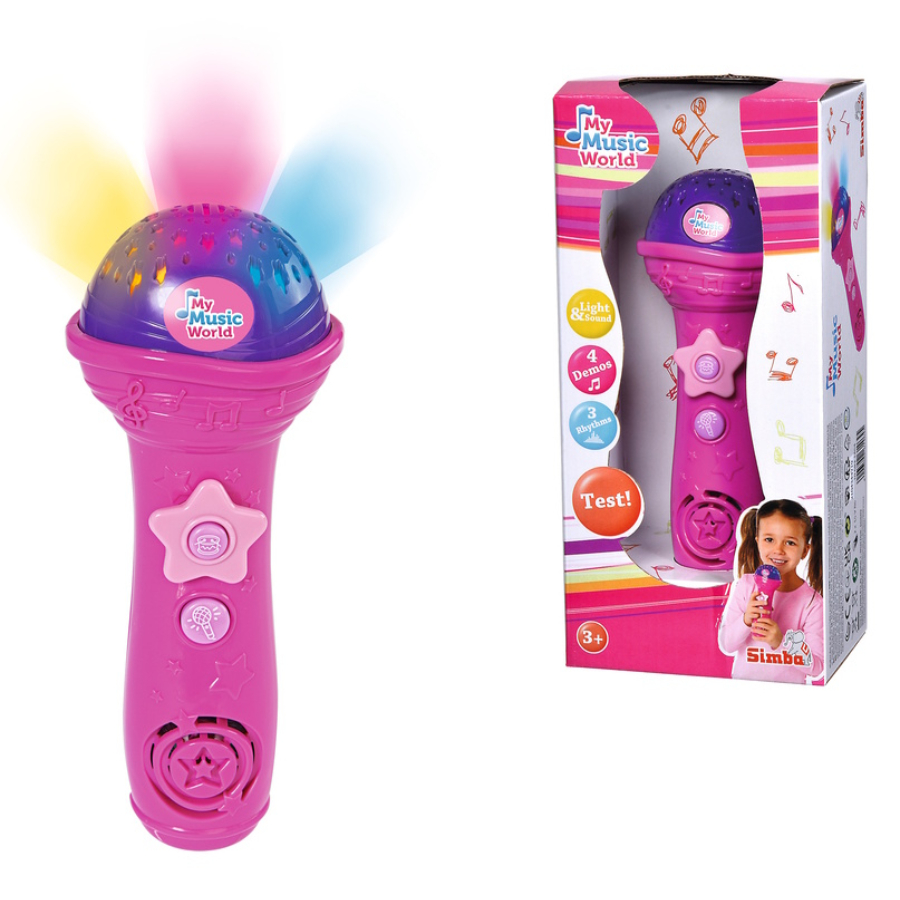 My Music World Electronic Microphone Pink With Demos & Rhythms