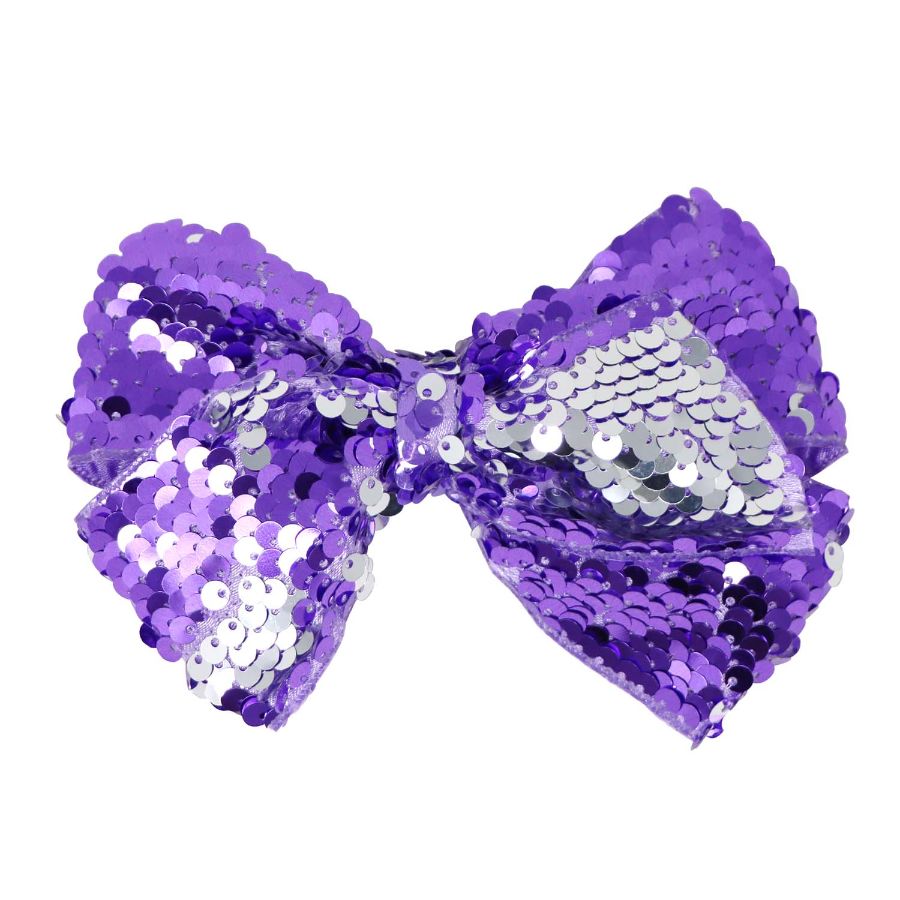 Blue & Silver Mermaid Reversible Sequin Hair Bow