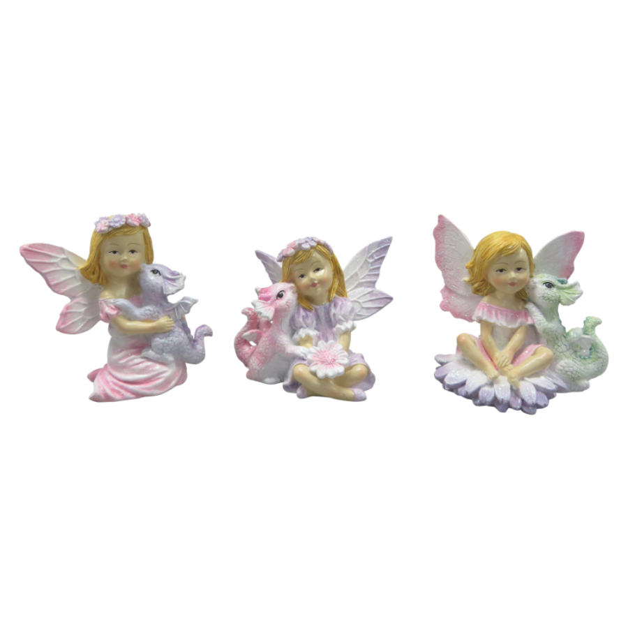 Fairy With Dragons 7cm Assorted