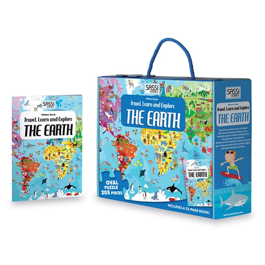 Sassi Travel Learn & Explore Puzzle & Book Set The Earth