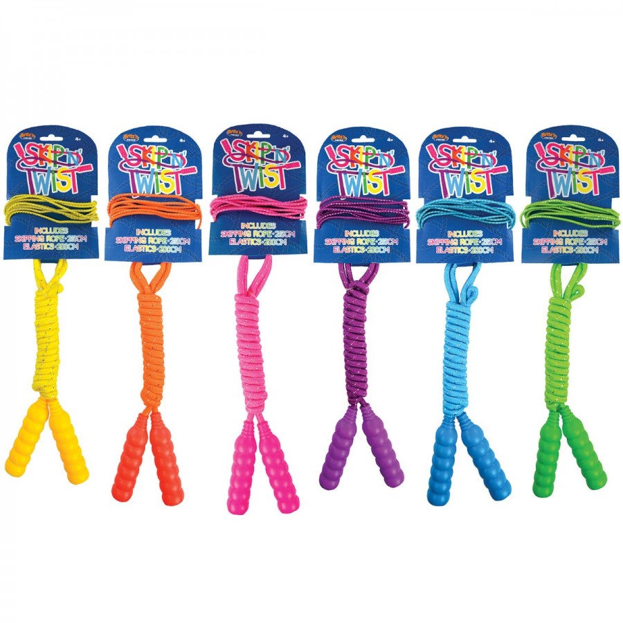 Skip N Twist Skipping Rope & Elastics Assorted