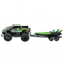 Rusco Racing Radio Control 1:16 Toyota Hilux With Radio Control Boat On Trailer Batteries Included