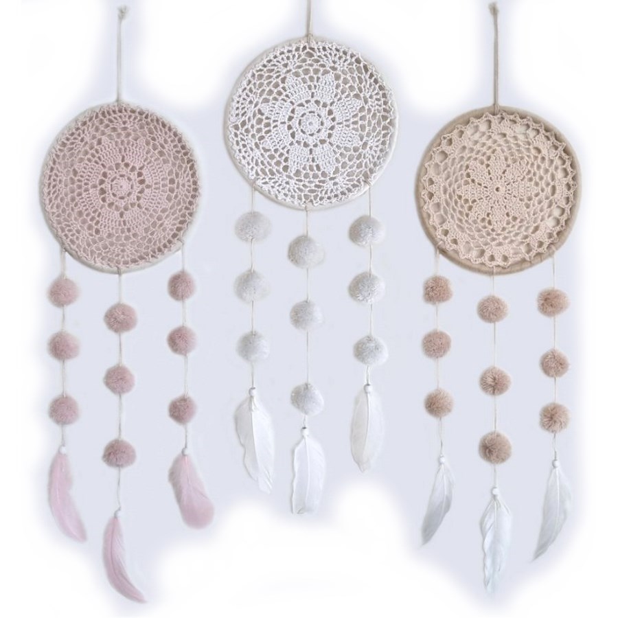 Dream Catcher with Pom Poms Assorted