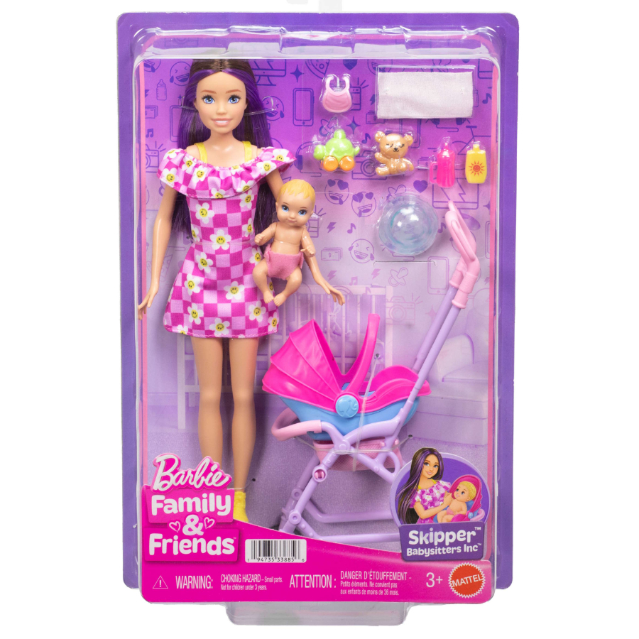 Barbie Family Skipper Babysitter Doll With Baby & Accessories Assorted