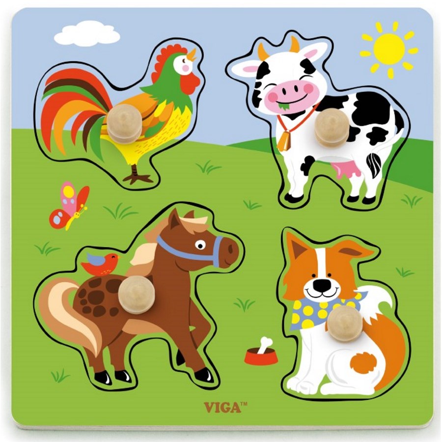 Puzzle Large Knob Farm Animals