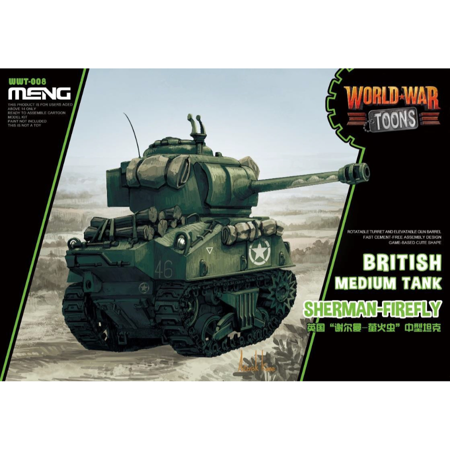 Meng Model Kit Cartoon Model World War Toons Sherman-Firefly British Medium Tank