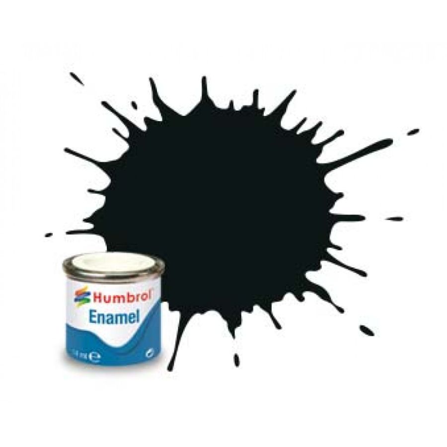 Humbrol Enamel Paint Black Green Matt