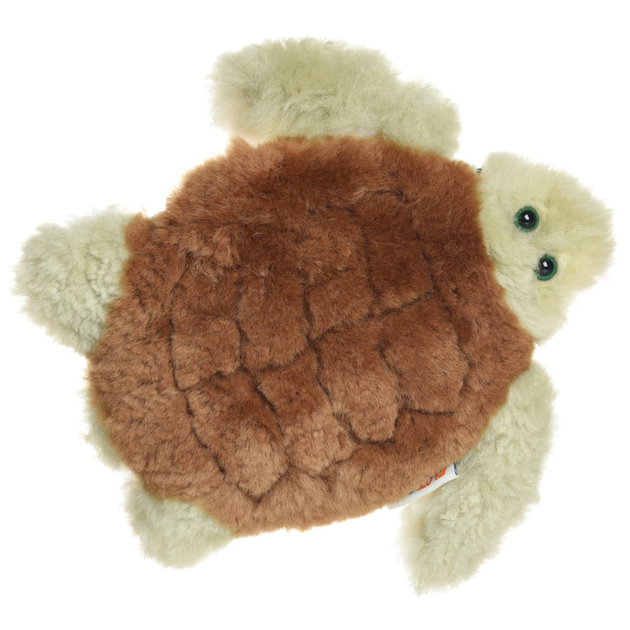 Flat Friends Sheepskin Plush Sea Turtle