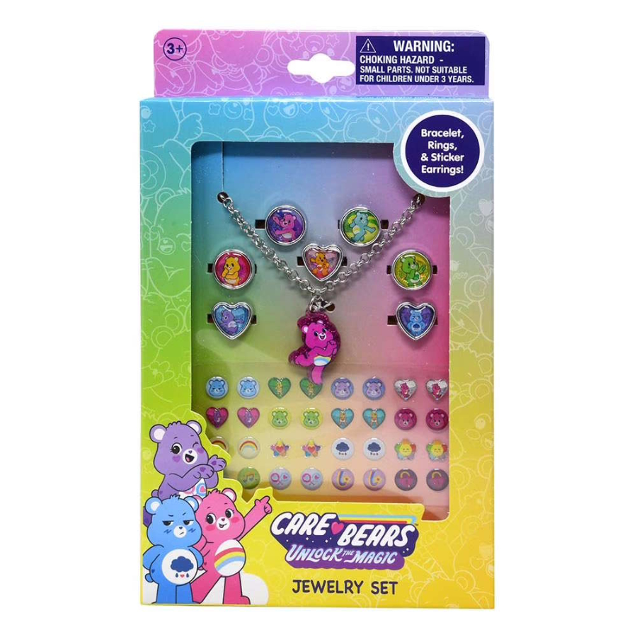 Care Bears Jewelry Set With Bracelet, Charm, Rings & Sticker Earrings