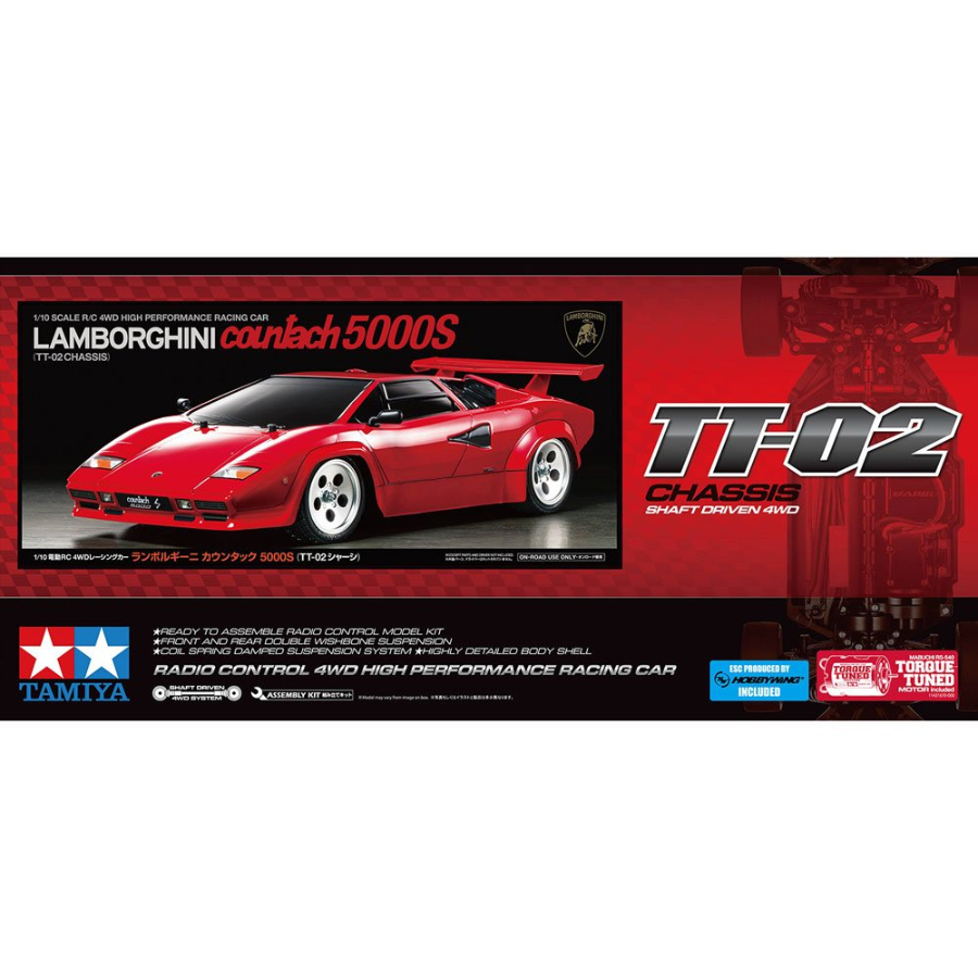 Tamiya Radio Control 1:10 Lamborghini Countach 5000S TT02
