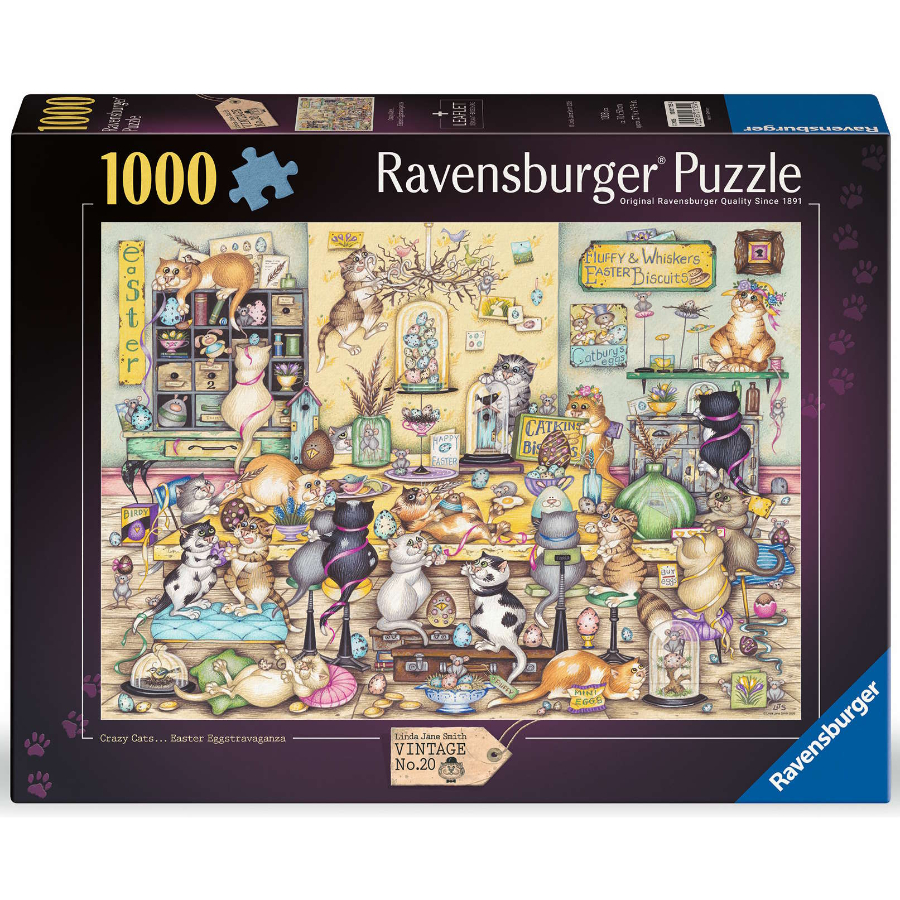 Ravensburger Puzzle 1000 Piece Crazy Cats Easter Eggstravaganza