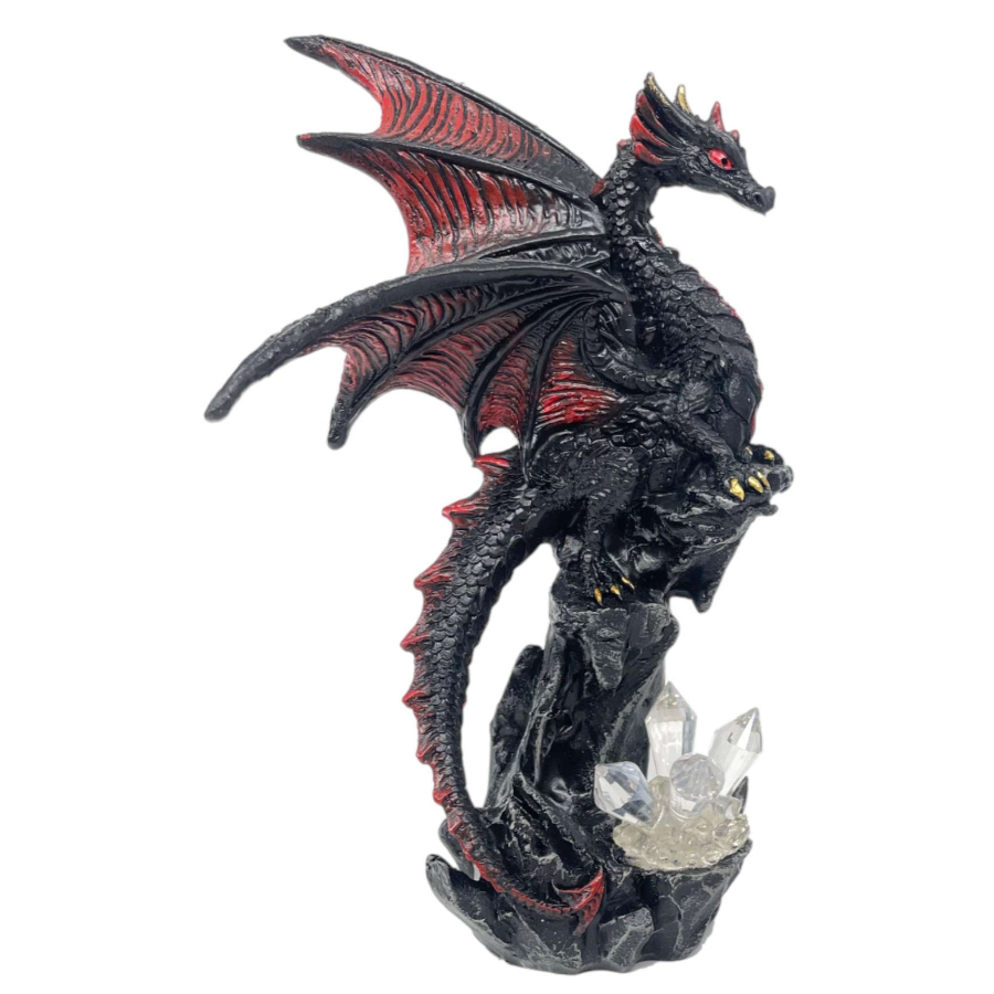 Dragon Red & Black With Crystals 14cm Assorted