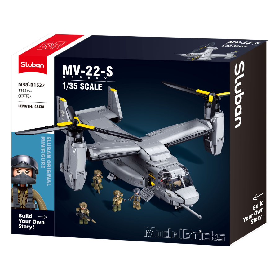Sluban Building MV-22 Osprey 1:44 Scale 1142 Bricks