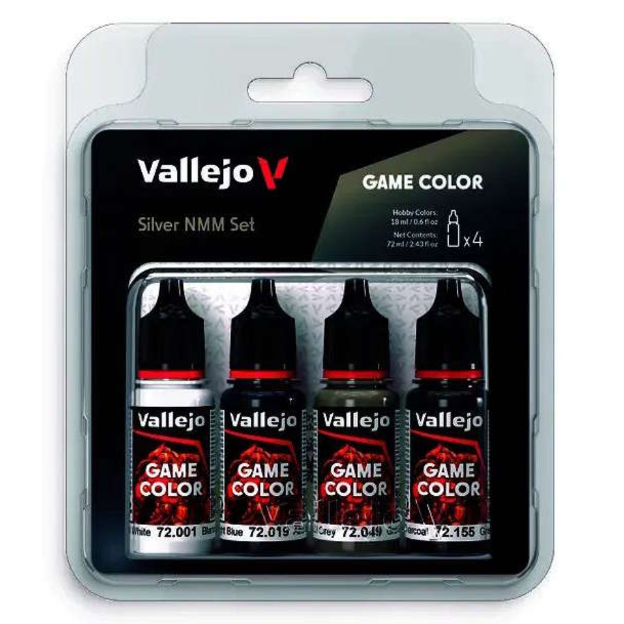 Vallejo Game Colour Silver Colours Acrylic Paint Set