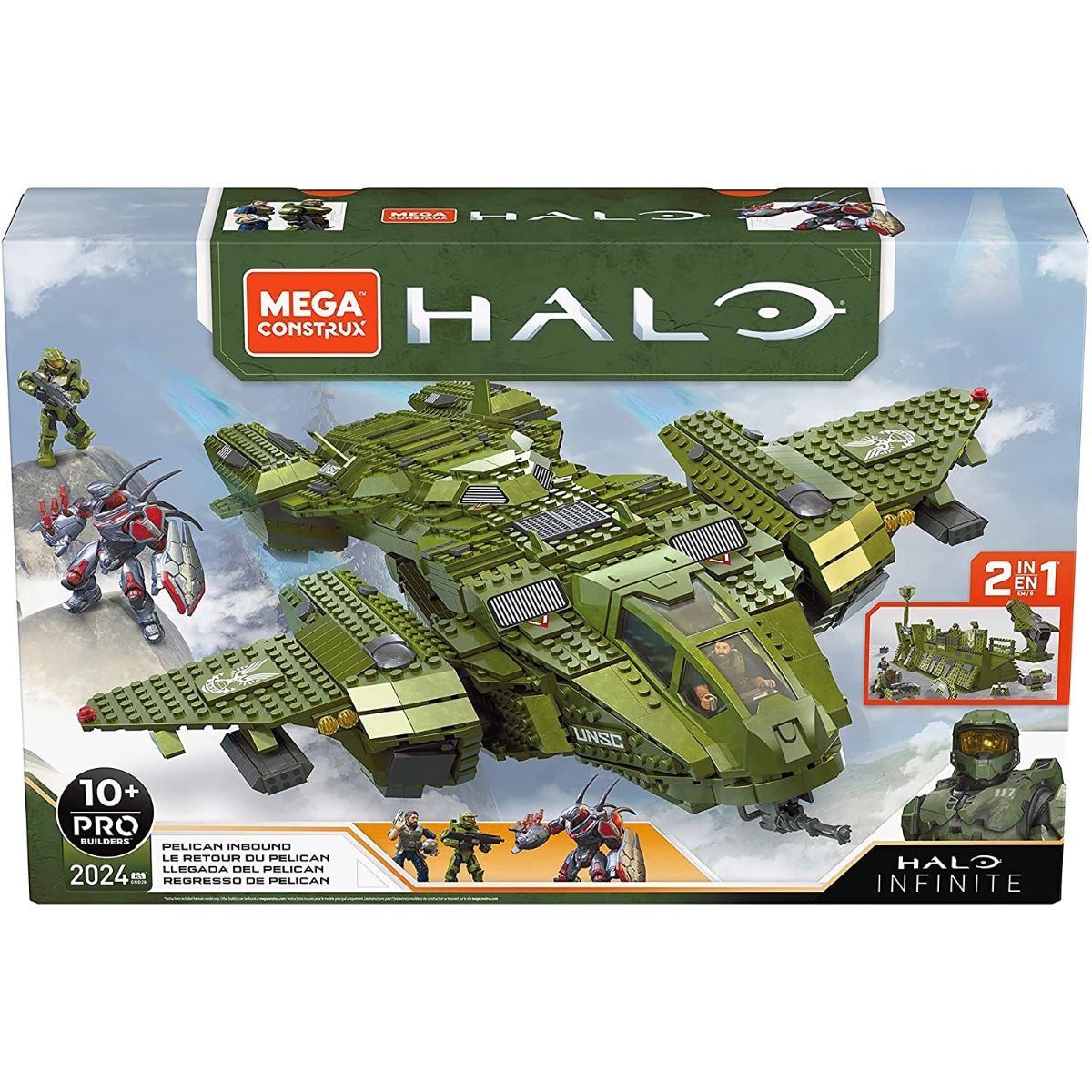 Mega Construx Pro Halo Infinite Vehicle Pelican Inbound 2024 Pieces