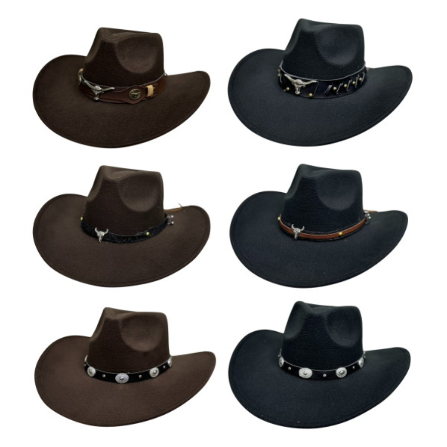 Cowboy Hat Black & Brown Assorted