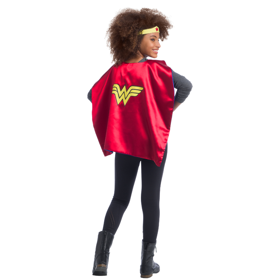 Wonder Woman Cape & Mask Kids Dress Up Costume Set