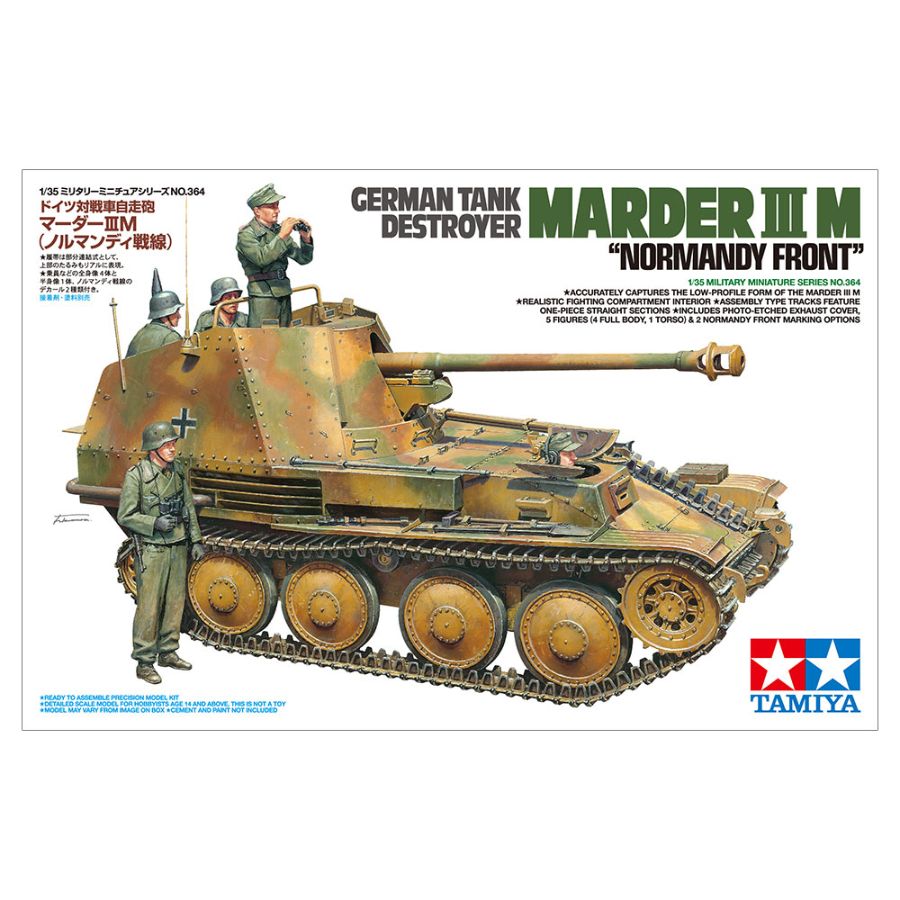 Tamiya Model Kit 1:35 German Tank Destroyer Marder III M Normandy Front