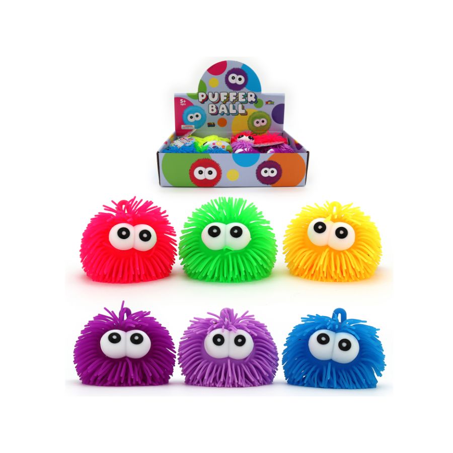 Puffer Ball With Big Eyes 10cm Assorted