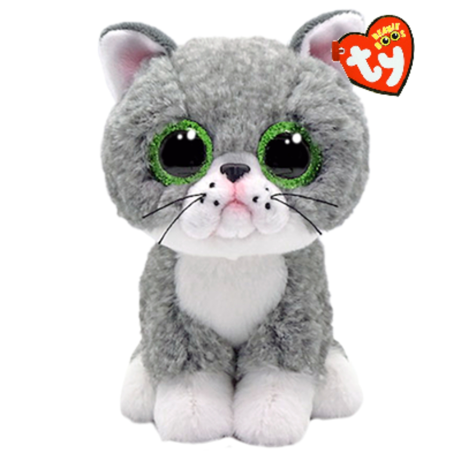 Ty Beanie Boos Regular Plush Fergus Gray Cat
