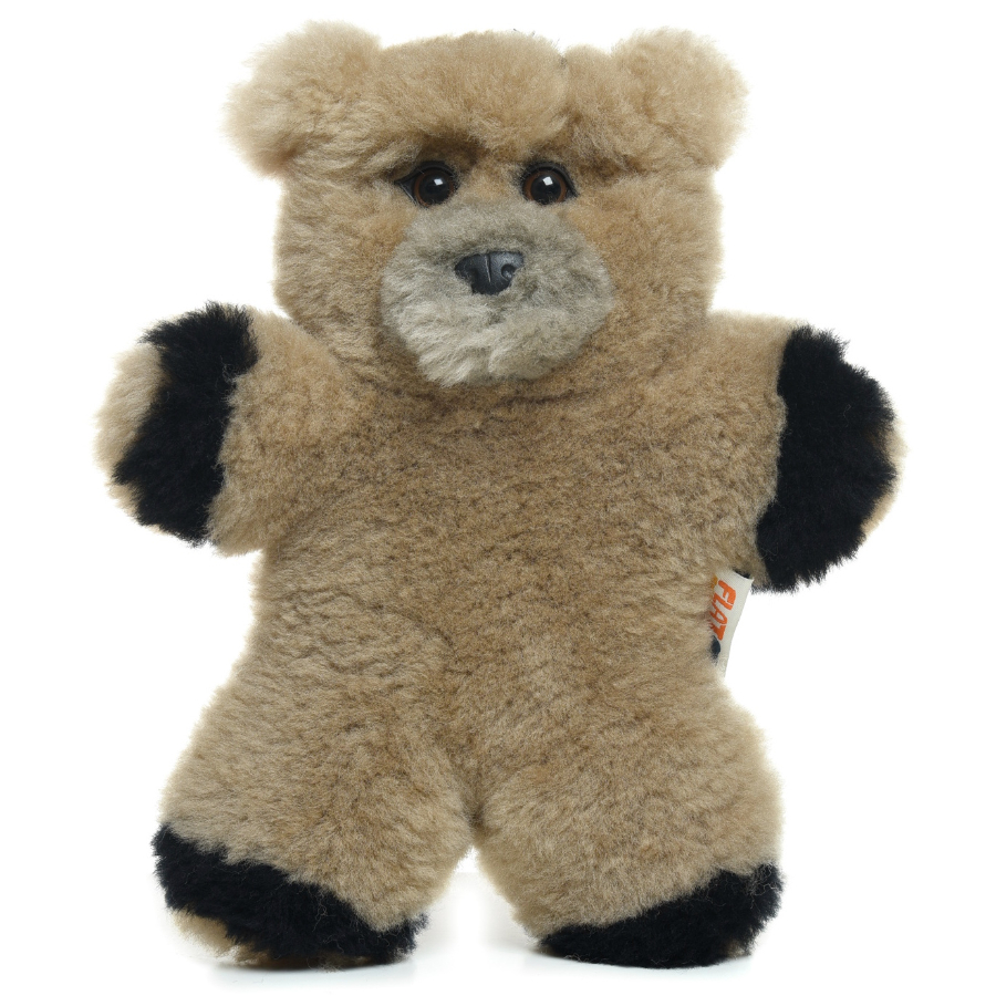 Flat Friends Sheepskin Plush Grizzly Bear