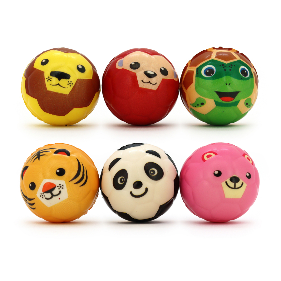 Stress Ball Animal Face 63mm Assorted