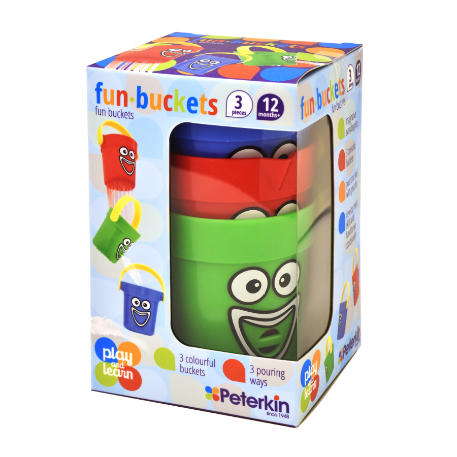 Fun Buckets Set Of Three Funny Coloured Buckets