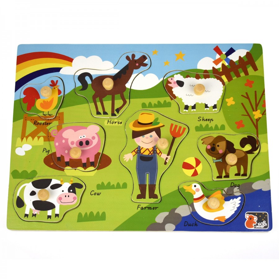 Peg Puzzle 2 In 1 Farm Animal