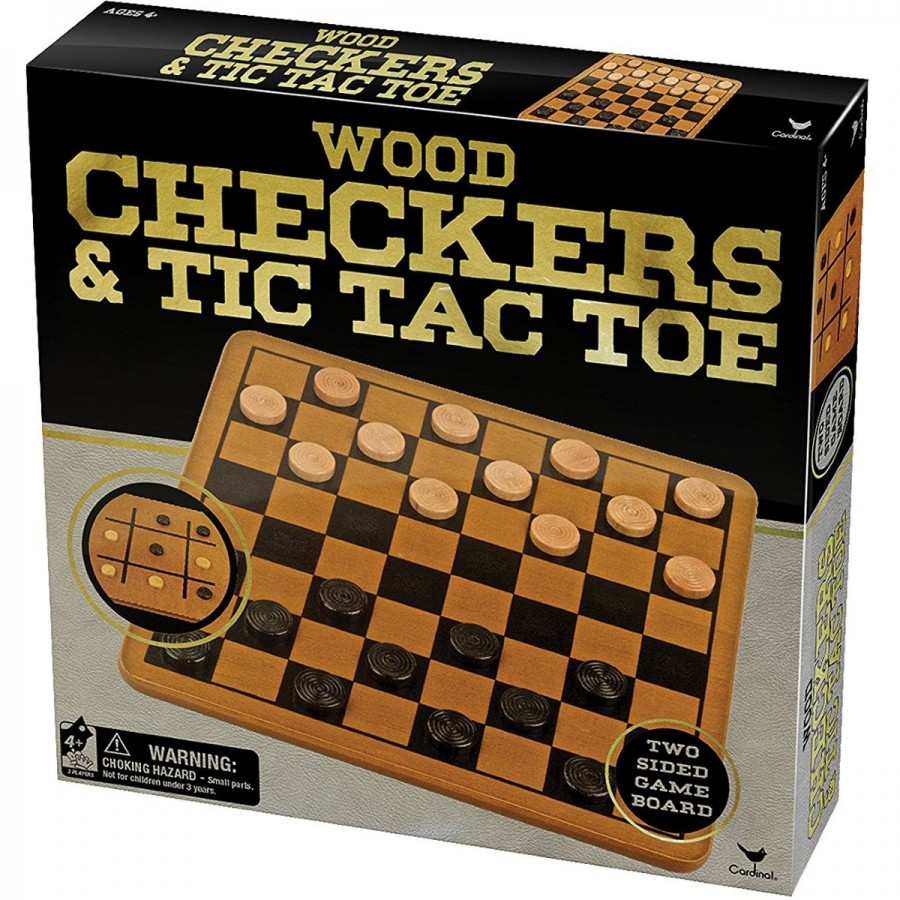 Cardinal Wood Checkers & Tic Tac Toe