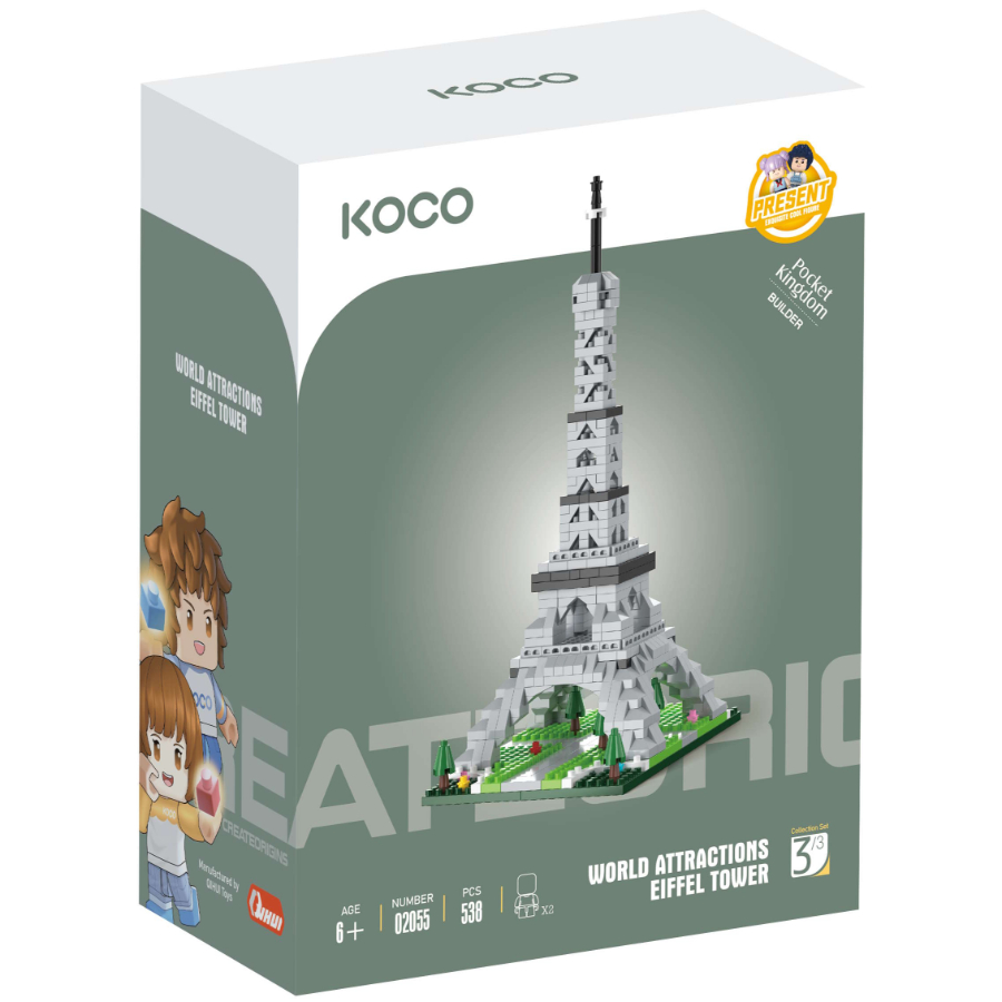 Koco Building Blocks Landmarks The Eiffel Tower 538 Pieces | Toy Brands ...