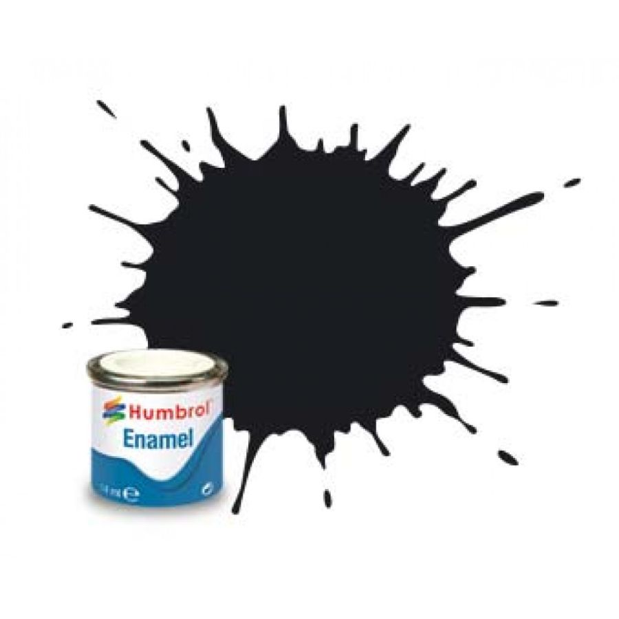 Humbrol Enamel Paint Coal Black Satin
