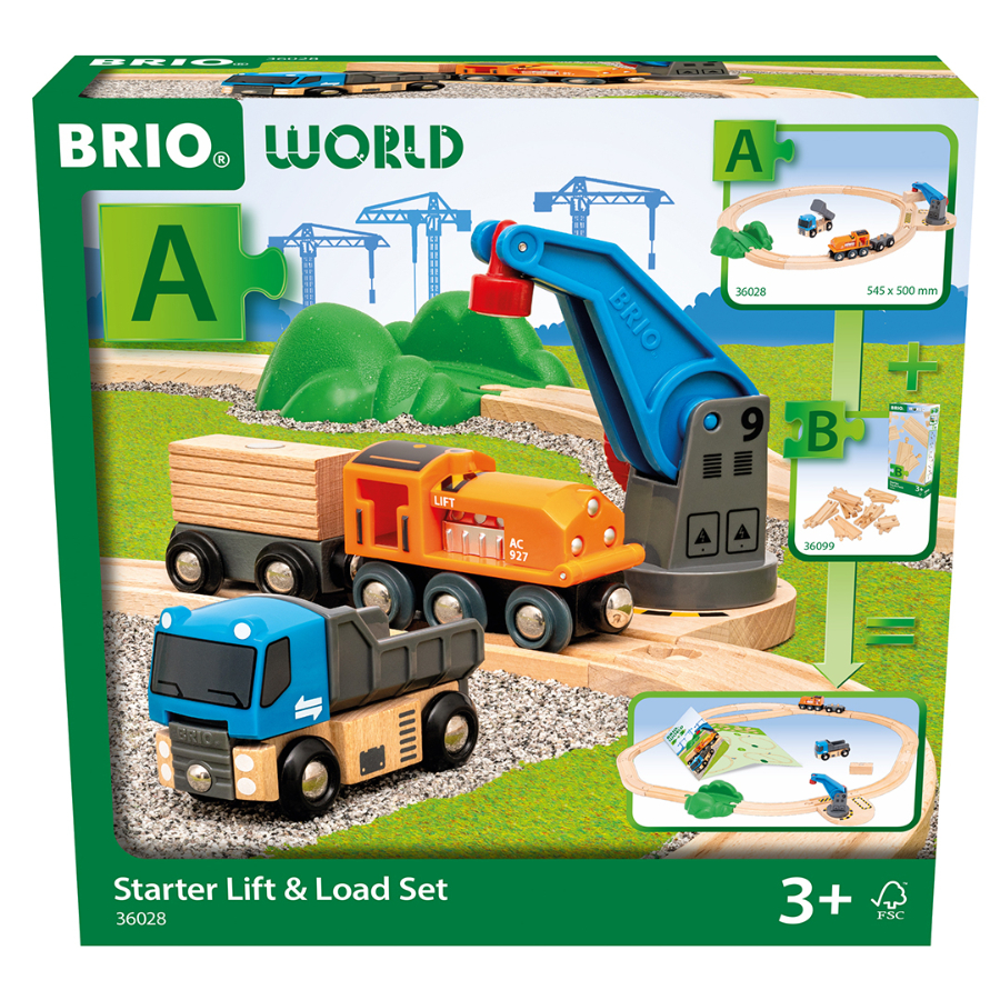 Brio Wooden Train Set Starter Lift & Load Set
