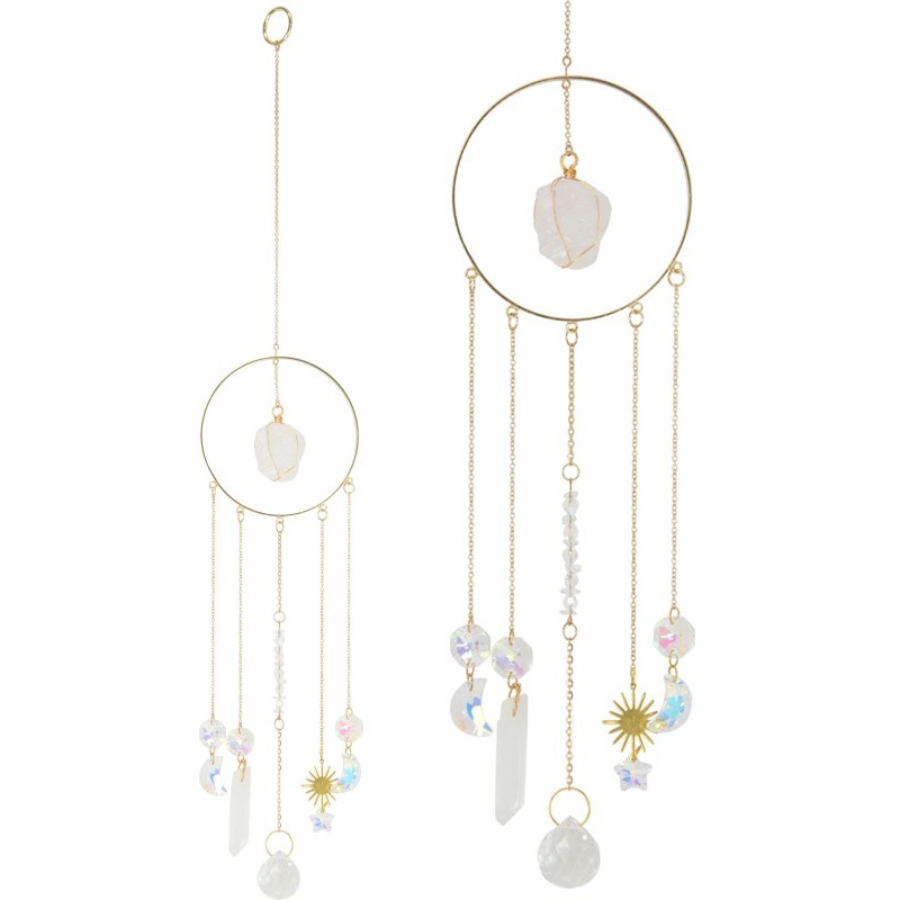 Gold Crystal Sun & Moon Hanger