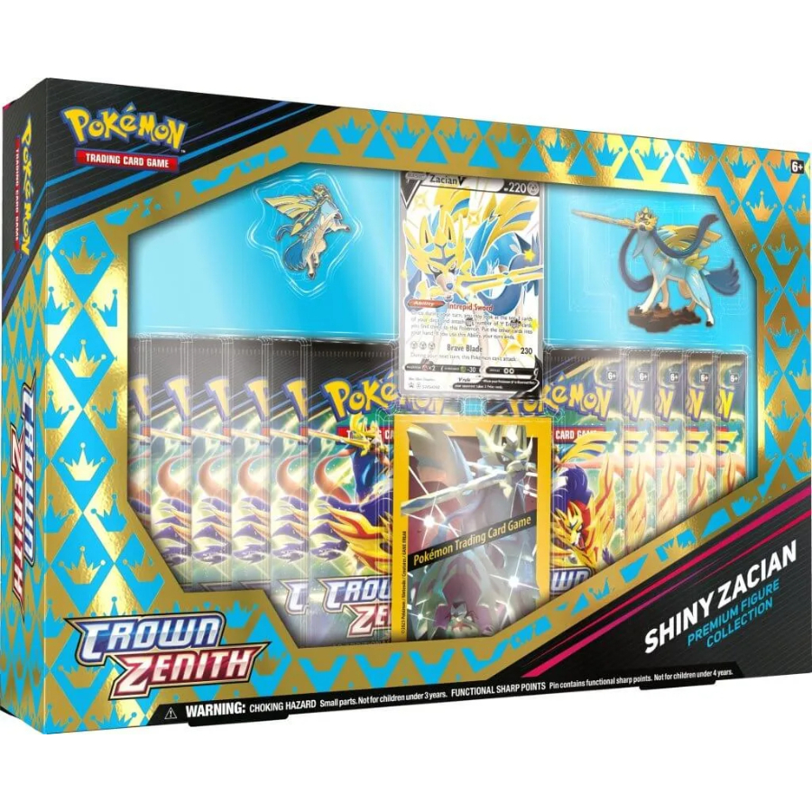 Pokemon TCG Crown Zenith Premium Figure Collection Shiny Zacian & Shiny Zamazenta