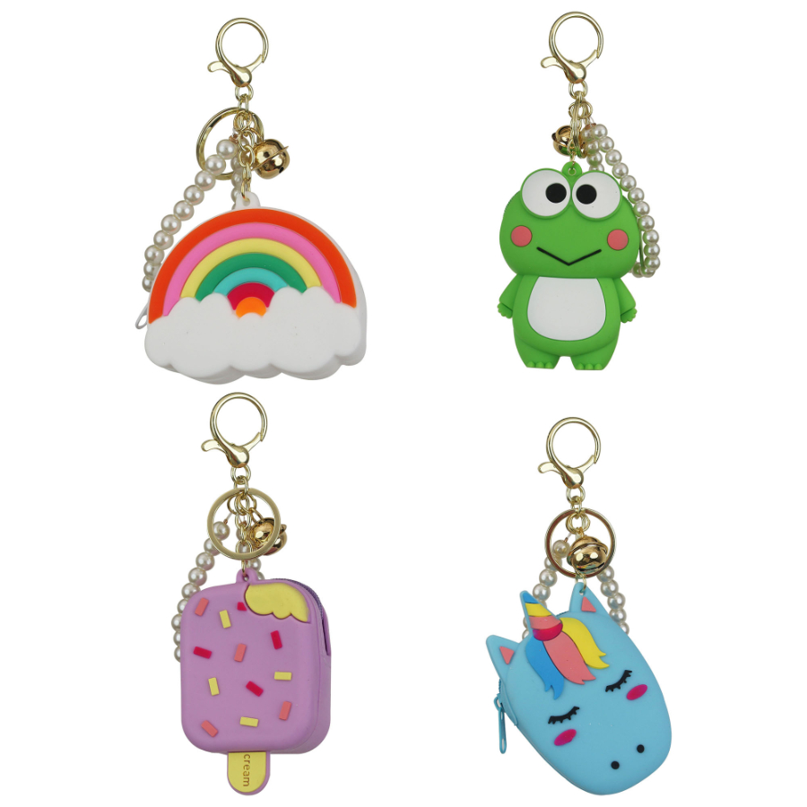 Bella Bloom Silicone Purse Keyring Assorted