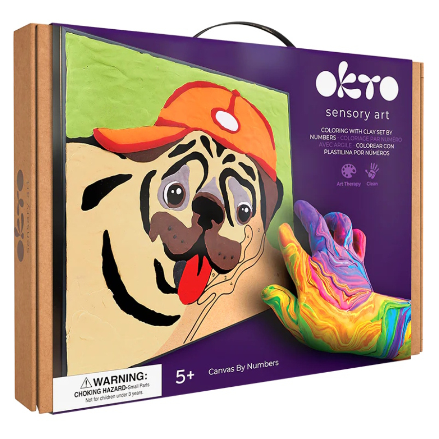 Okto Kids Sensory Clay Art By Number Pug Dog
