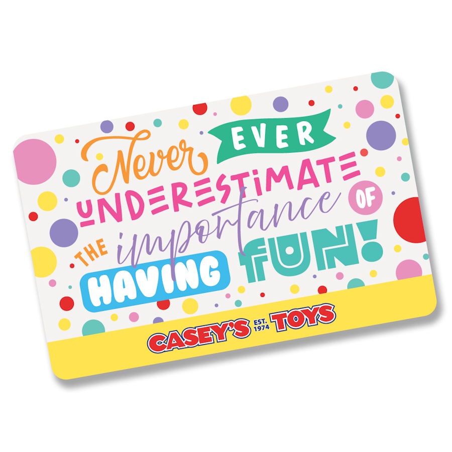 Caseys Toys Gift Card Voucher 50 Fun Quote Design