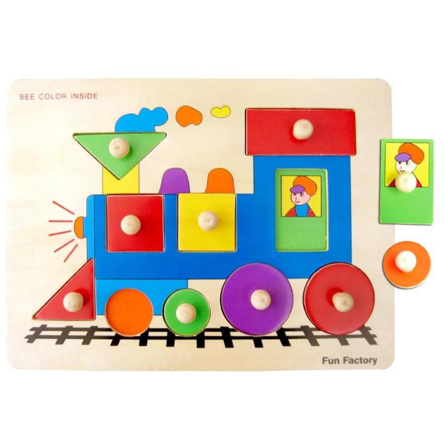 Wood Knob Puzzle Train