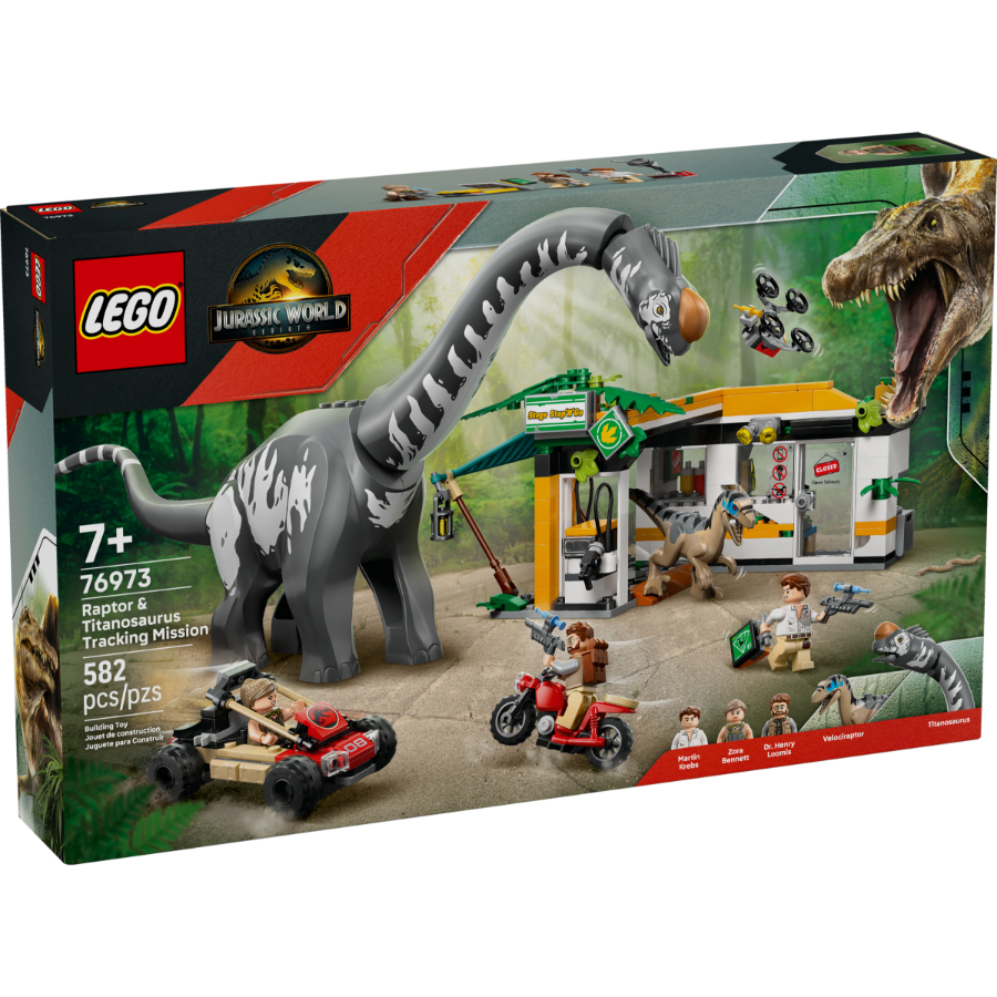 LEGO Jurassic World Rebirth Raptor & Titanosaurus Tracking Mission