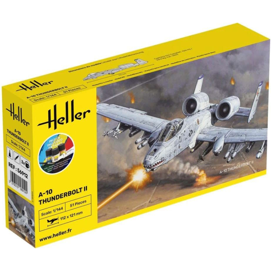 Heller Model Kit 1:144 Starter Kit A-10 Thunderbolt II