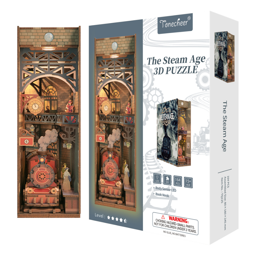 Tonecheer Book Nook Model Kit The Steam Age