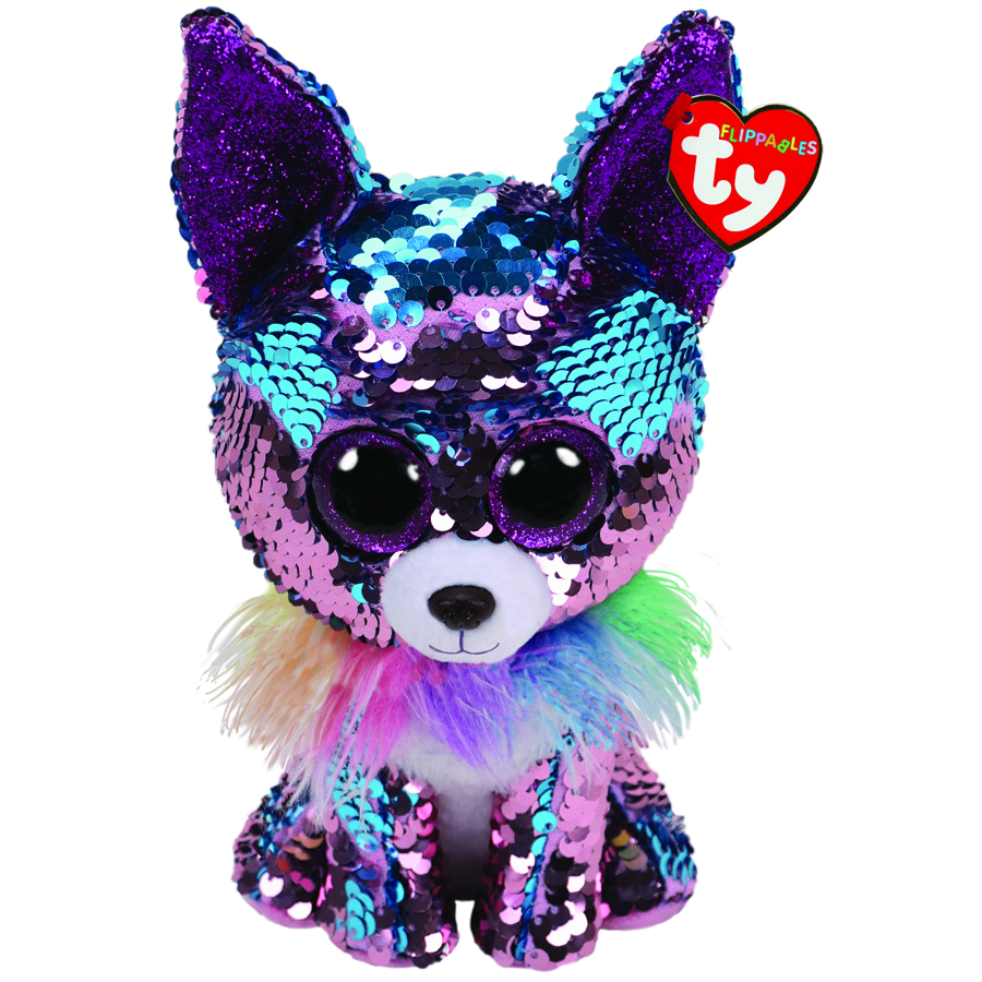 Beanie Boos Flippables Medium Plush Yappy Blue Purple Chihuahua