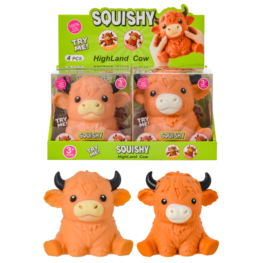 Squishy Highland Cow Translucent Colours Assorted