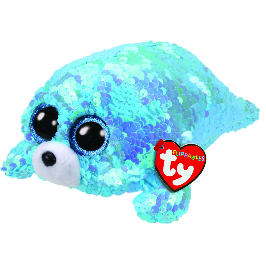 Beanie Boos Flippables Regular Plush Waves Blue Seal