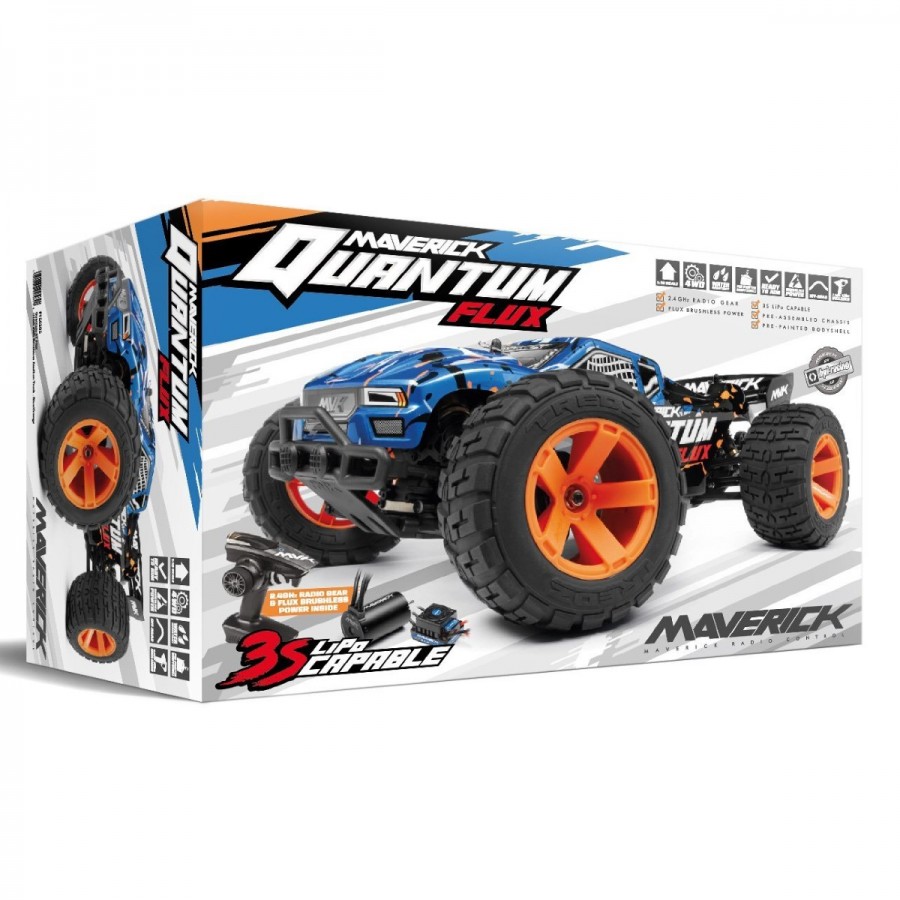 Maverick Radio Control 1:10 Quantum XT Flux Stadium Truck Orange Blue Electric Brushless
