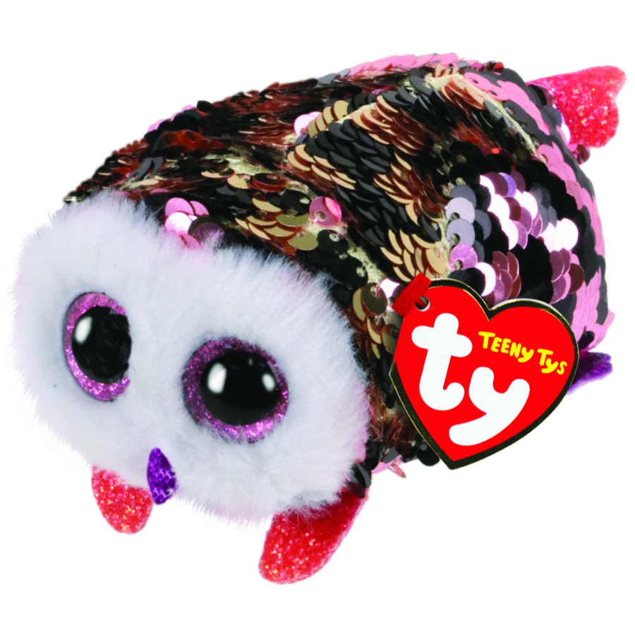 Beanie Boos Flippables Teeny Tys Checks Pink Black Owl