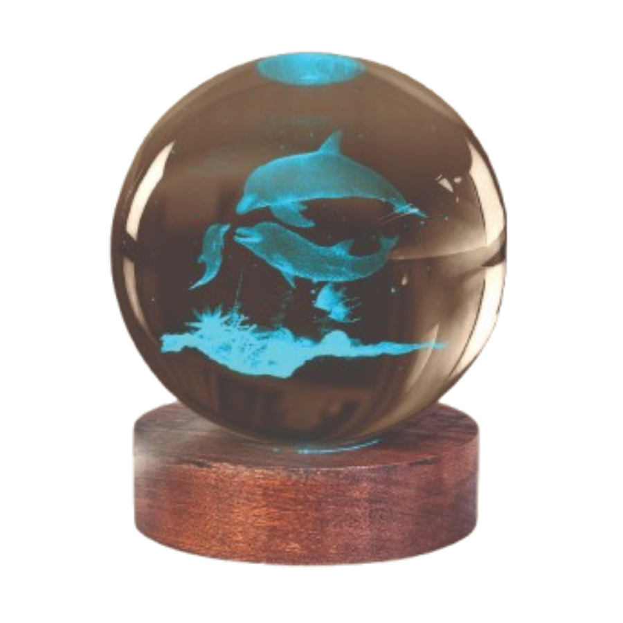Crystal Ball 3D Lamp Dolphin
