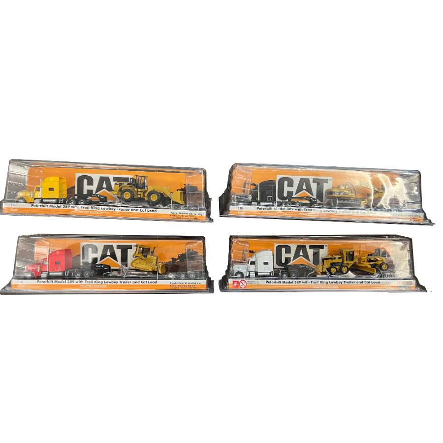 Diecast Masters 1:87 CAT CT660 Cab Tractor & Lowboy With Excavator
