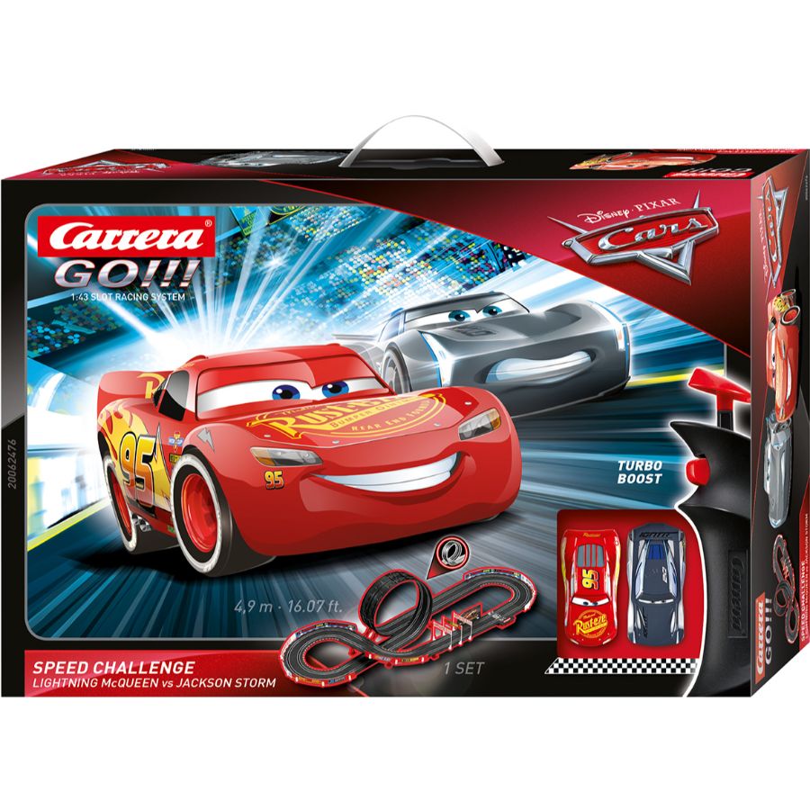 Carrera Go 1:43 Scale Slot Car Set Disney Cars Speed Challenge 5.9m Track